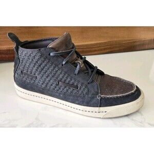 Nike Mens Aina Chukka Boots Gray Leather Lace Up Woven Perforated 9